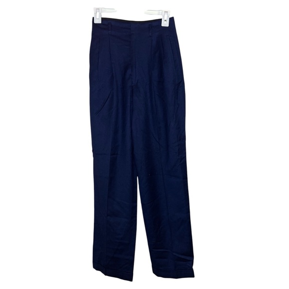 Vintage Ralph Lauren Bergdorf Goodman size 4 blue front pleated wool pants